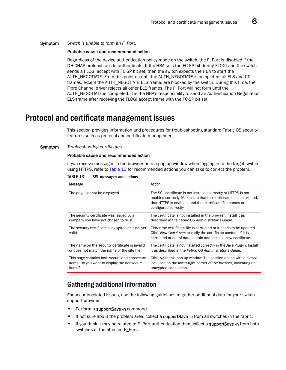 Protocol and certificate management issues, Gathering additional information | Dell POWEREDGE M1000E User Manual | Page 79 / 130