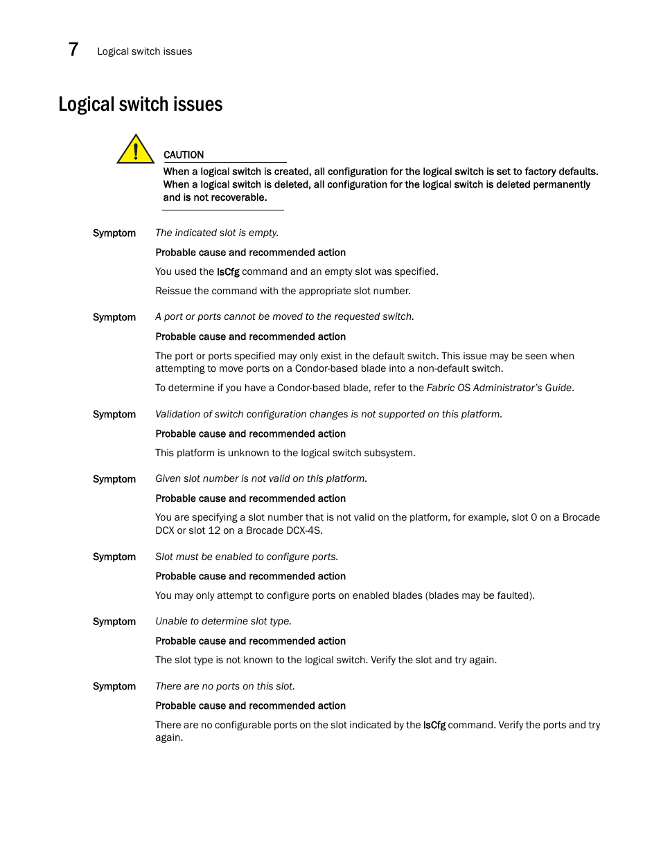 Logical switch issues | Dell POWEREDGE M1000E User Manual | Page 86 / 130