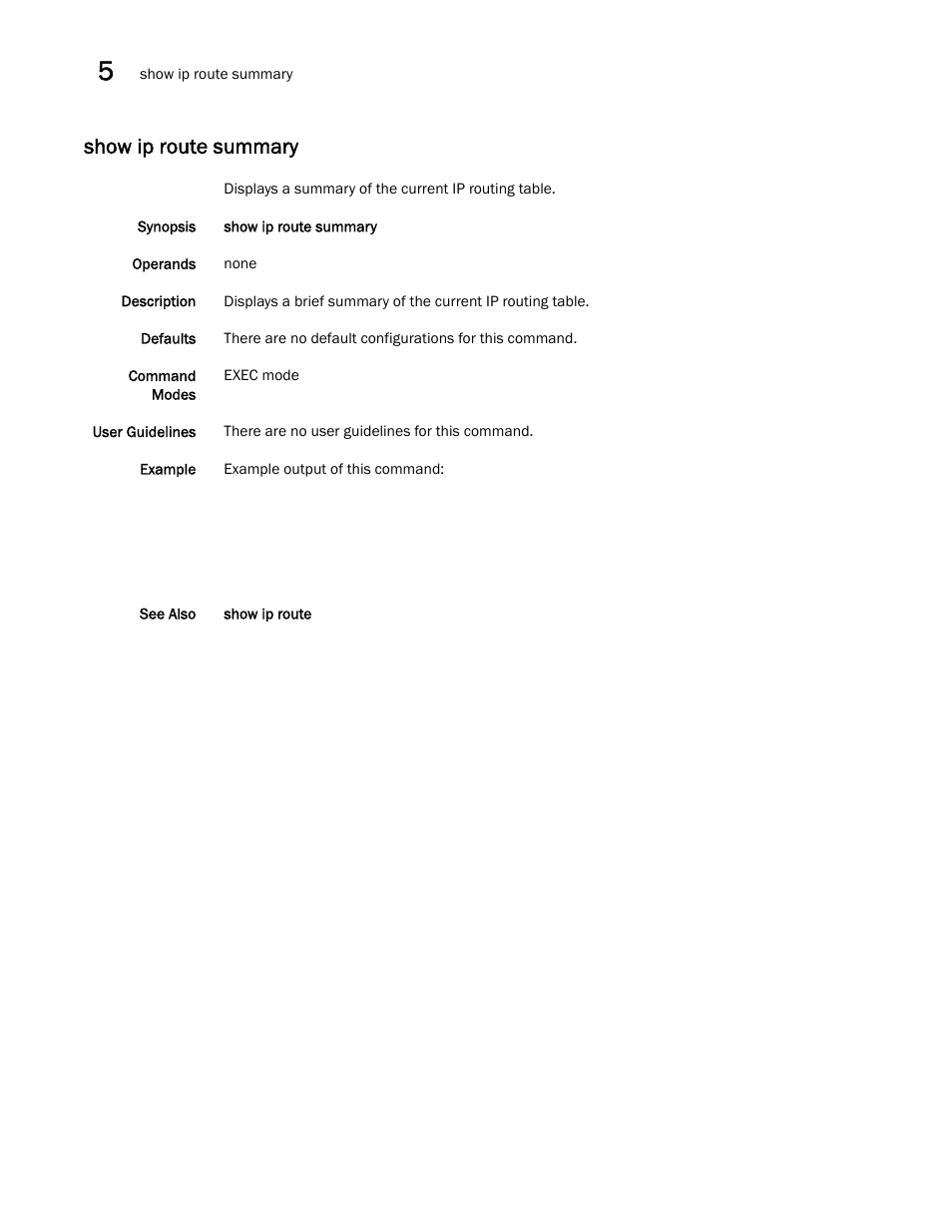 Show ip route summary | Dell POWEREDGE M1000E User Manual | Page 110 / 302