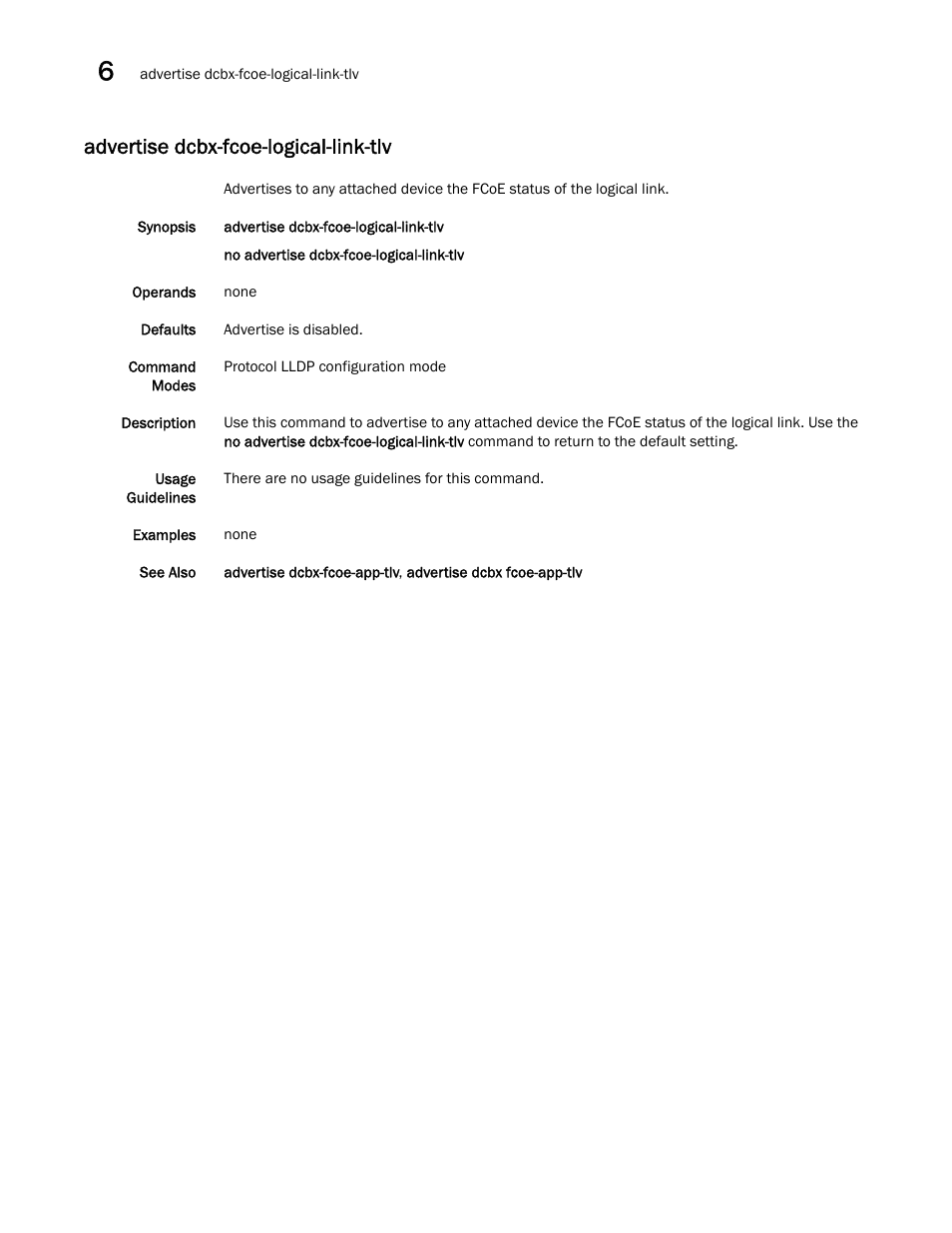 Advertise dcbx-fcoe-logical-link-tlv | Dell POWEREDGE M1000E User Manual | Page 112 / 302