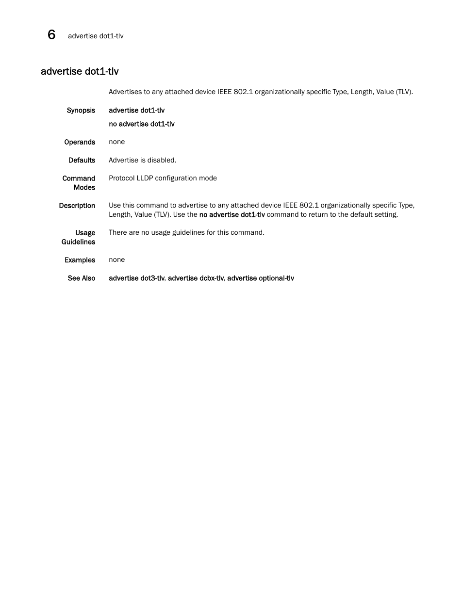 Advertise dot1-tlv | Dell POWEREDGE M1000E User Manual | Page 114 / 302