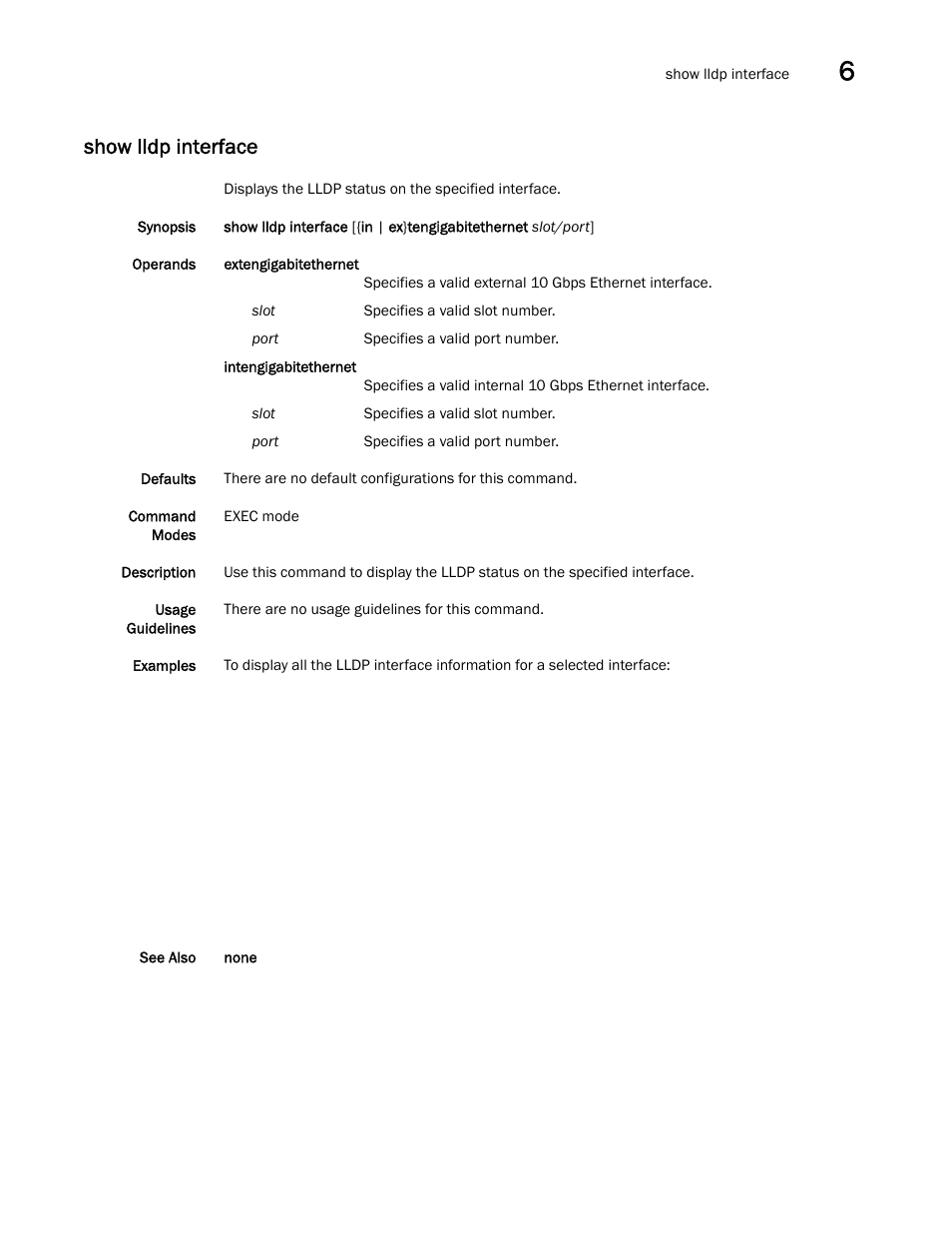 Show lldp interface | Dell POWEREDGE M1000E User Manual | Page 131 / 302