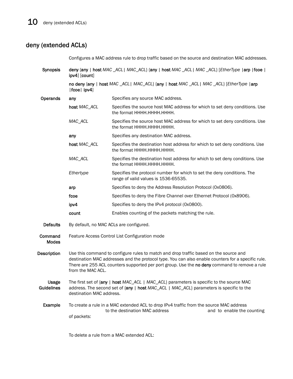 Deny (extended acls) | Dell POWEREDGE M1000E User Manual | Page 158 / 302