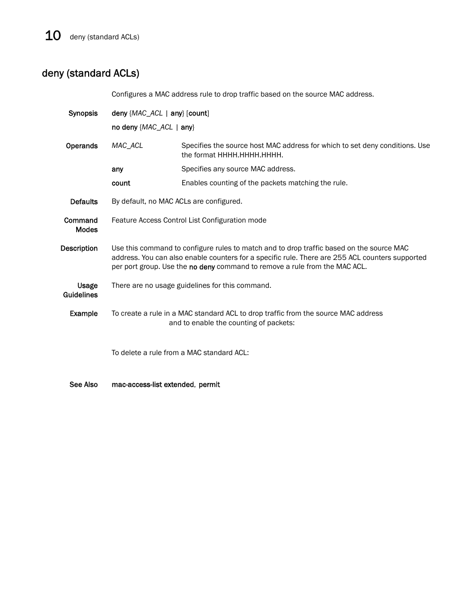 Deny (standard acls) | Dell POWEREDGE M1000E User Manual | Page 160 / 302