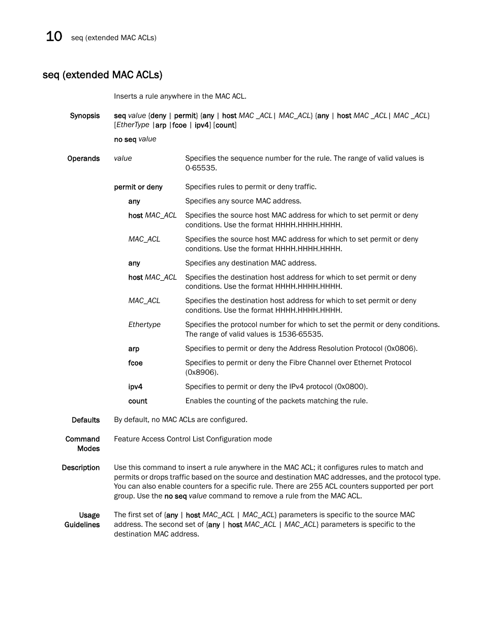 Seq (extended mac acls) | Dell POWEREDGE M1000E User Manual | Page 168 / 302