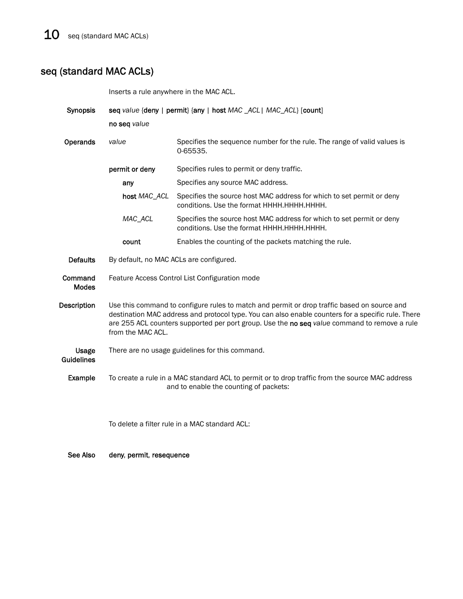 Seq (standard mac acls) | Dell POWEREDGE M1000E User Manual | Page 170 / 302