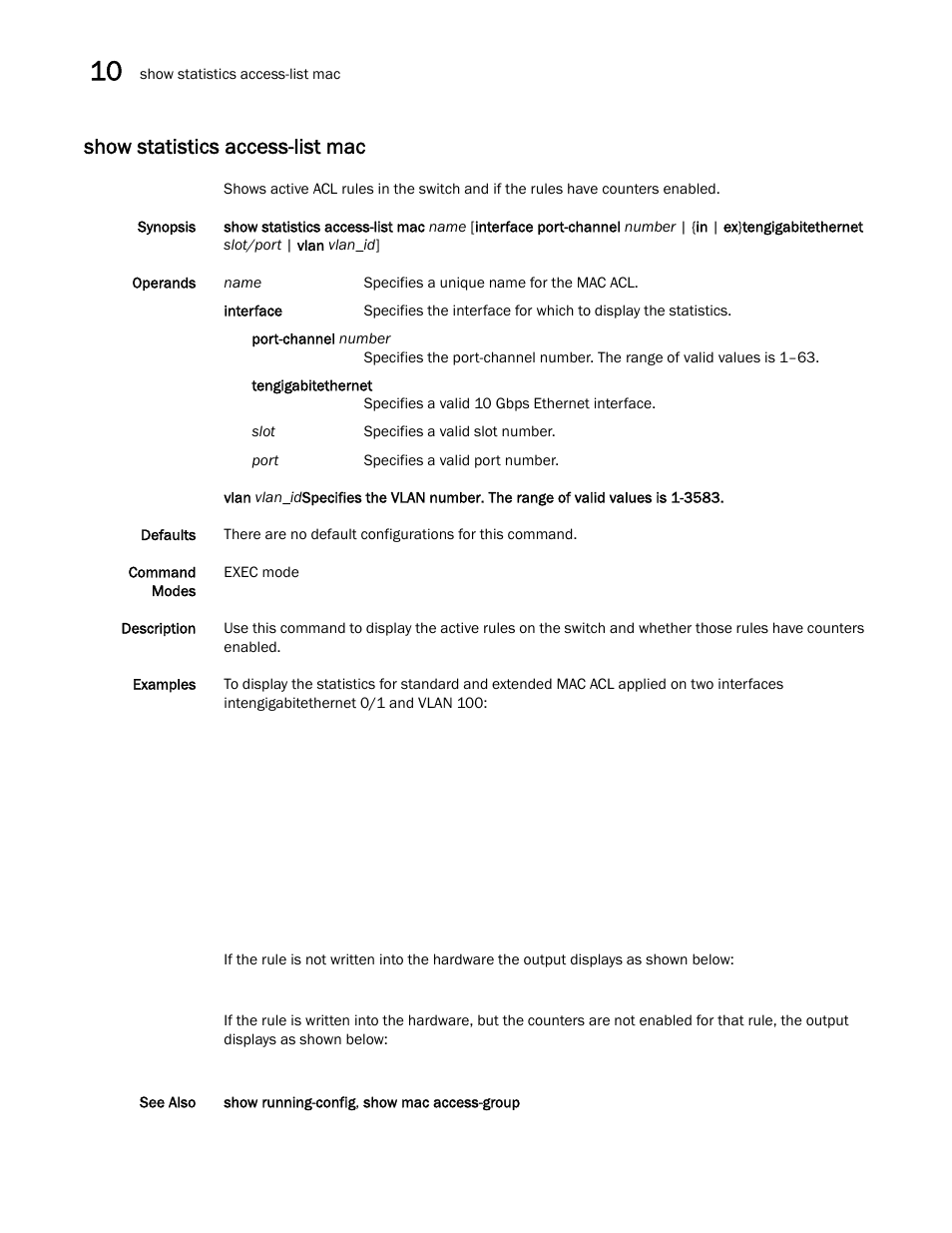 Show statistics access-list mac | Dell POWEREDGE M1000E User Manual | Page 172 / 302