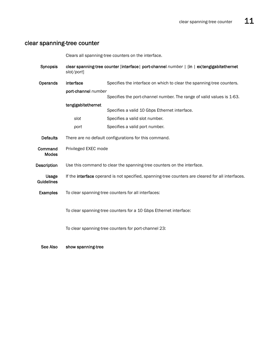 Clear spanning-tree counter | Dell POWEREDGE M1000E User Manual | Page 175 / 302