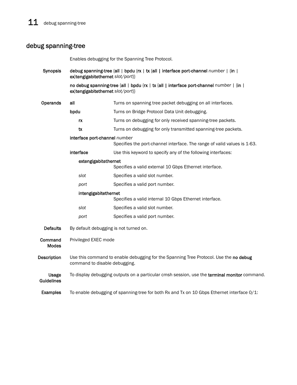 Debug spanning-tree | Dell POWEREDGE M1000E User Manual | Page 176 / 302