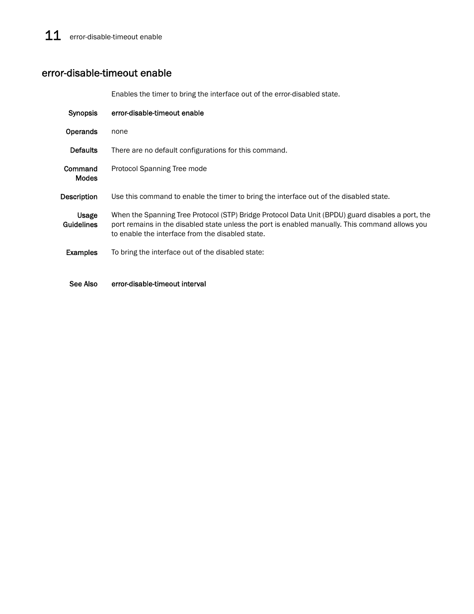 Error-disable-timeout enable | Dell POWEREDGE M1000E User Manual | Page 178 / 302