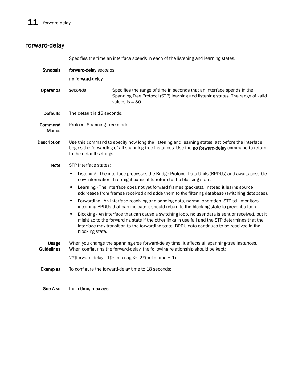 Forward-delay | Dell POWEREDGE M1000E User Manual | Page 180 / 302