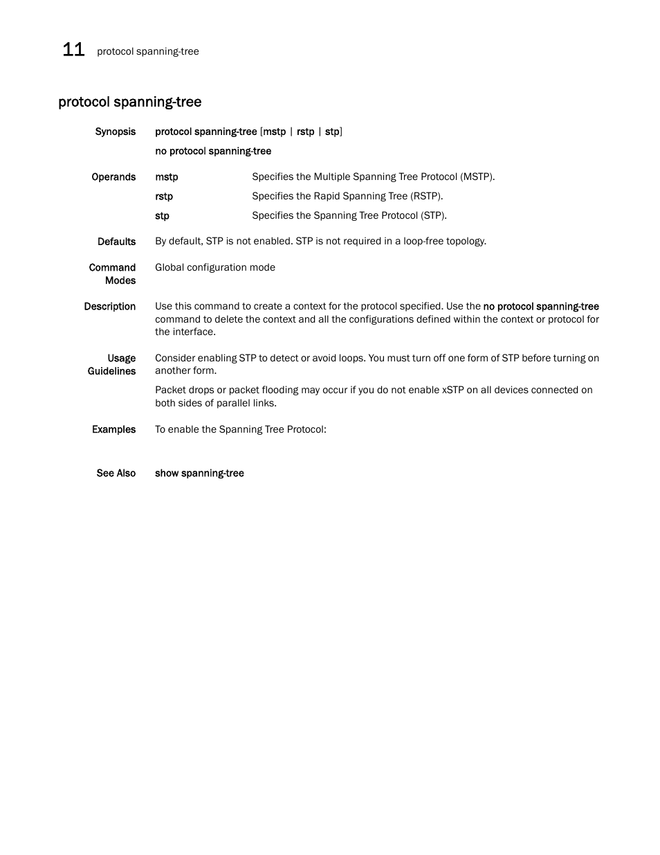 Protocol spanning-tree | Dell POWEREDGE M1000E User Manual | Page 186 / 302