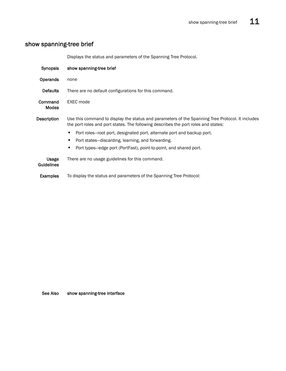 Show spanning-tree brief | Dell POWEREDGE M1000E User Manual | Page 191 / 302