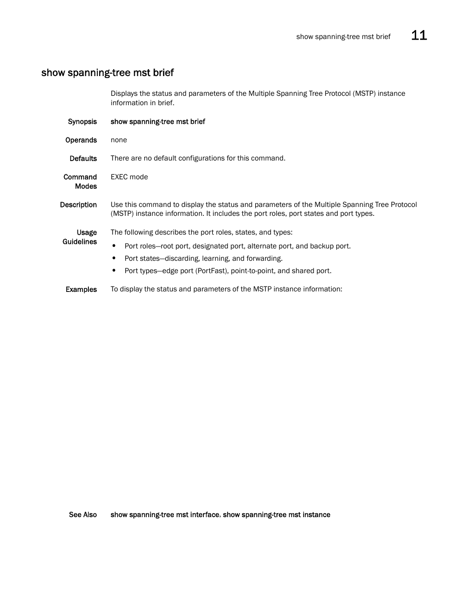 Show spanning-tree mst brief | Dell POWEREDGE M1000E User Manual | Page 193 / 302