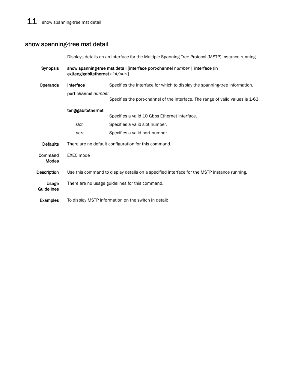 Show spanning-tree mst detail | Dell POWEREDGE M1000E User Manual | Page 194 / 302