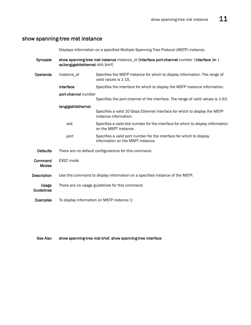 Show spanning-tree mst instance | Dell POWEREDGE M1000E User Manual | Page 197 / 302