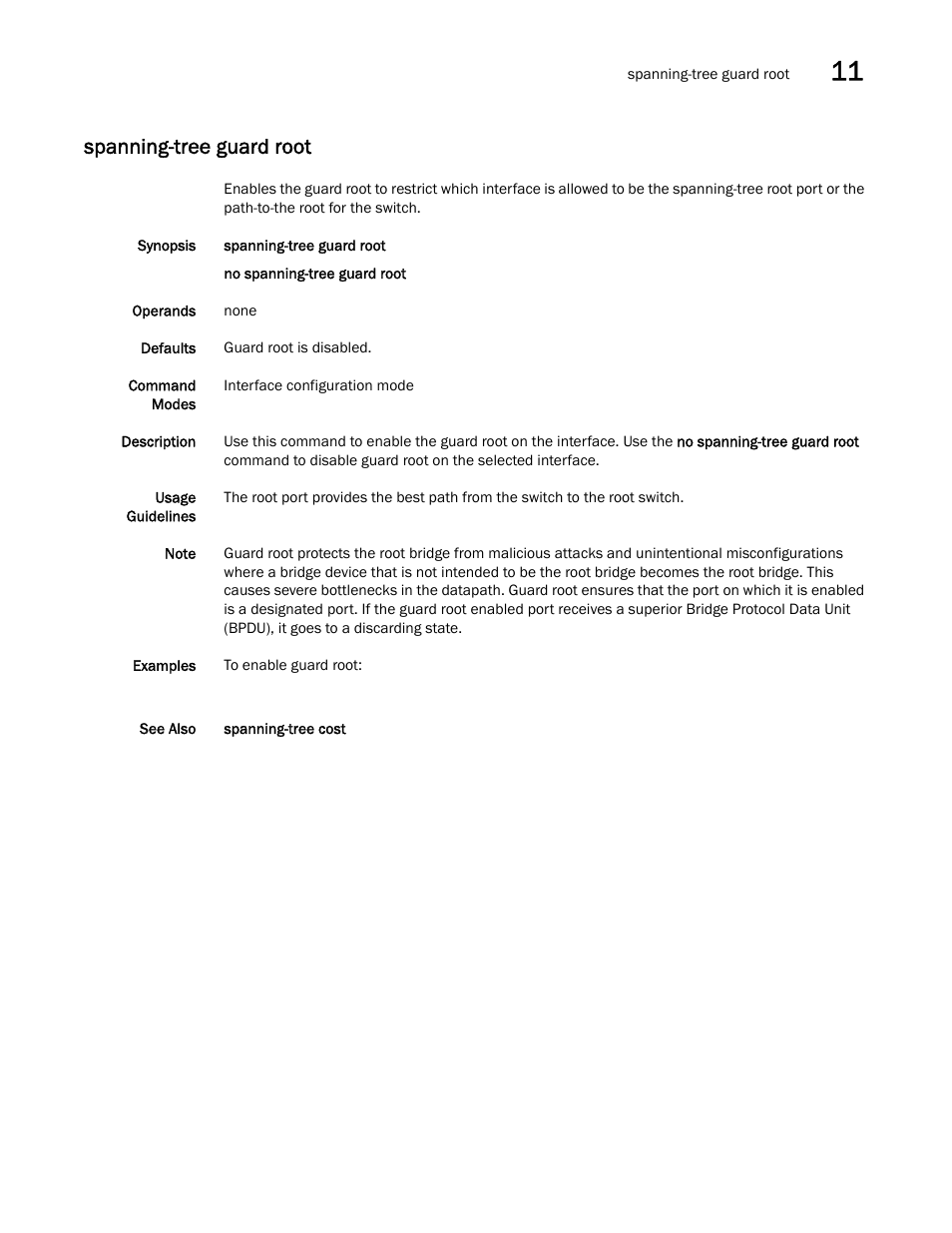 Spanning-tree guard root | Dell POWEREDGE M1000E User Manual | Page 203 / 302