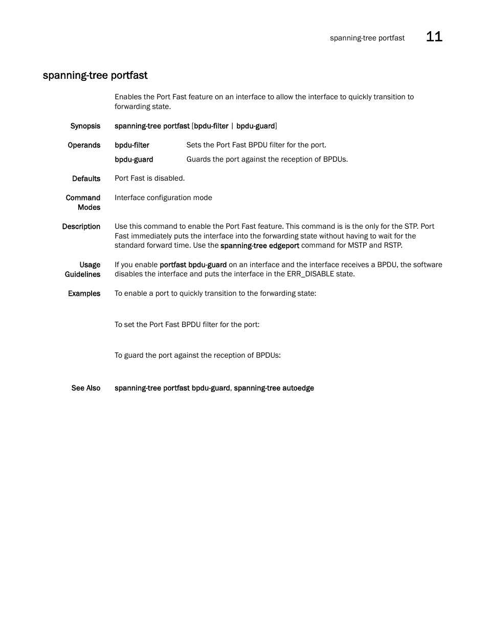 Spanning-tree portfast | Dell POWEREDGE M1000E User Manual | Page 207 / 302