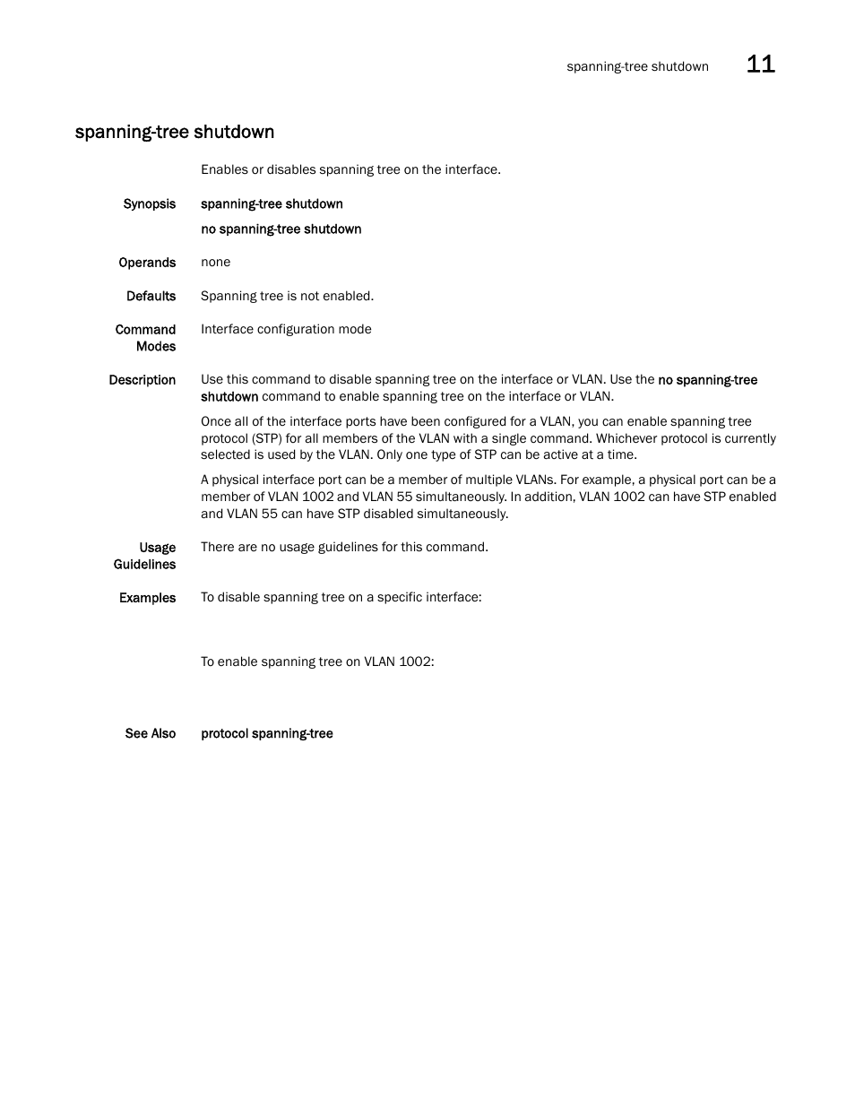 Spanning-tree shutdown | Dell POWEREDGE M1000E User Manual | Page 211 / 302