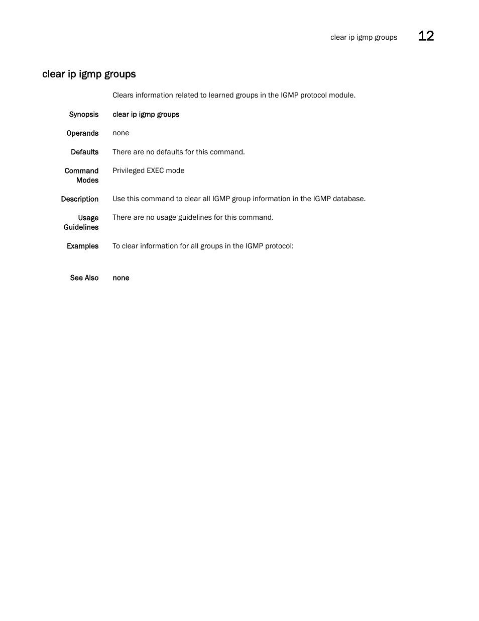 Clear ip igmp groups | Dell POWEREDGE M1000E User Manual | Page 217 / 302