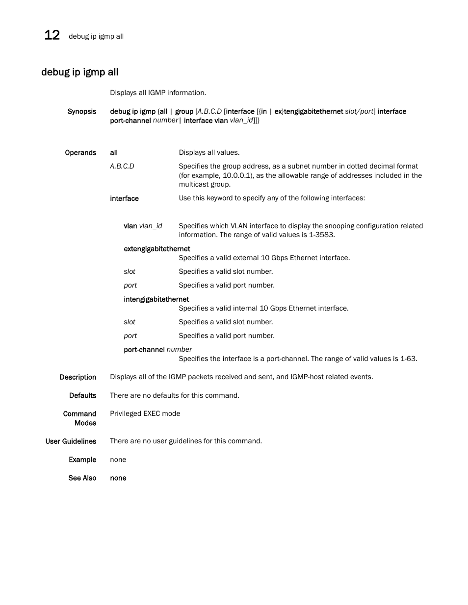 Debug ip igmp all | Dell POWEREDGE M1000E User Manual | Page 218 / 302