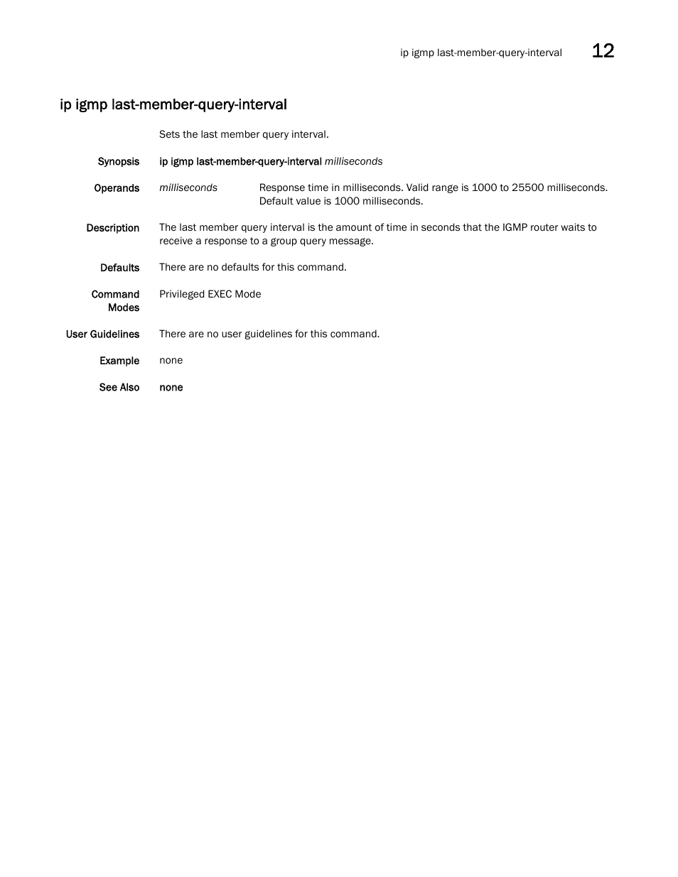 Ip igmp last-member-query-interval | Dell POWEREDGE M1000E User Manual | Page 219 / 302
