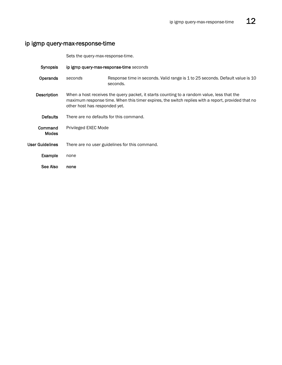 Ip igmp query-max-response-time | Dell POWEREDGE M1000E User Manual | Page 221 / 302