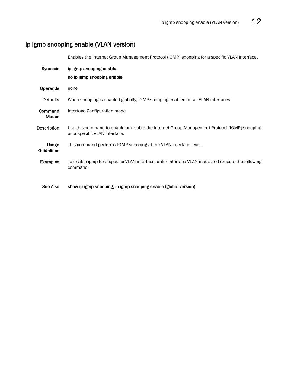 Ip igmp snooping enable (vlan version) | Dell POWEREDGE M1000E User Manual | Page 223 / 302