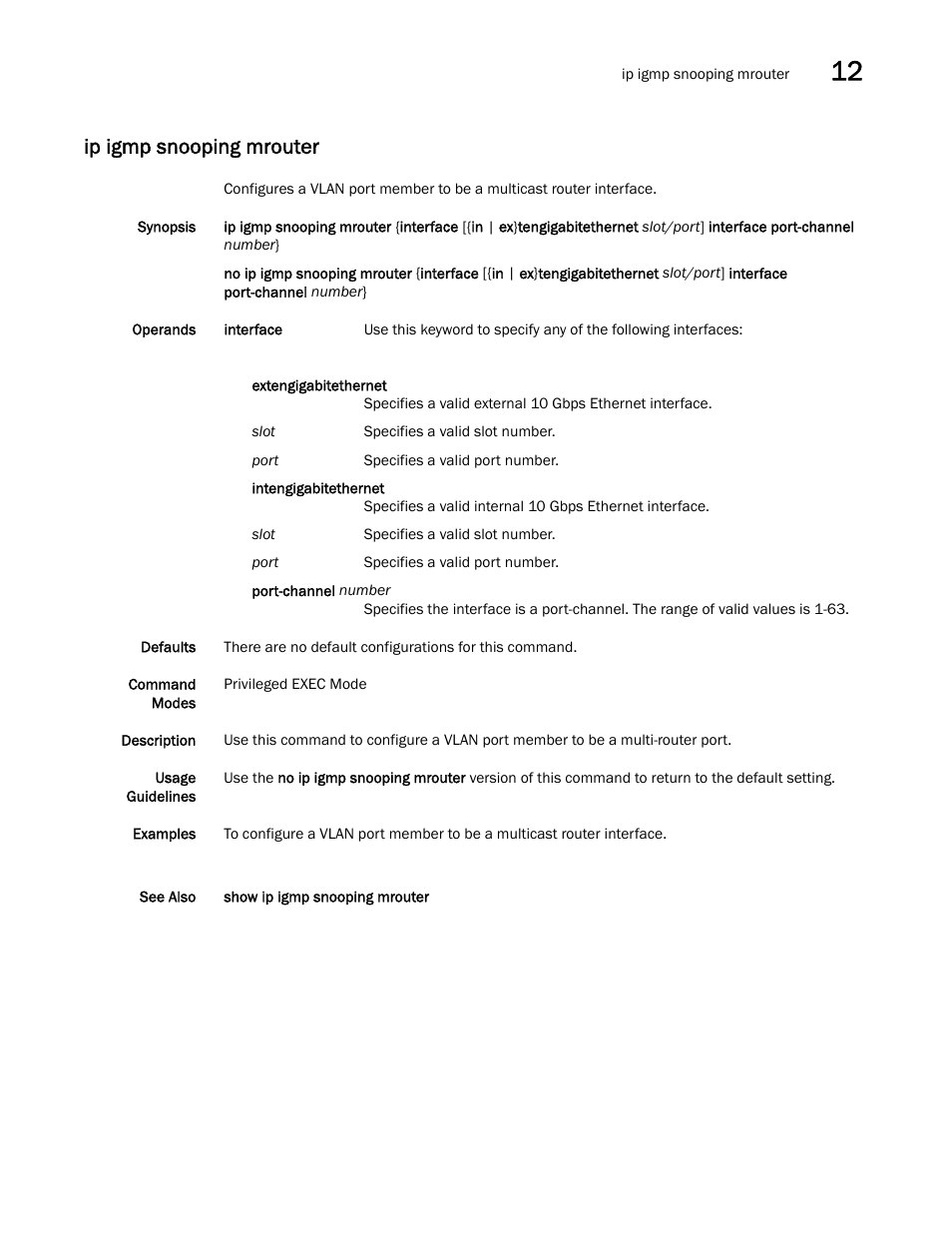 Ip igmp snooping mrouter | Dell POWEREDGE M1000E User Manual | Page 225 / 302