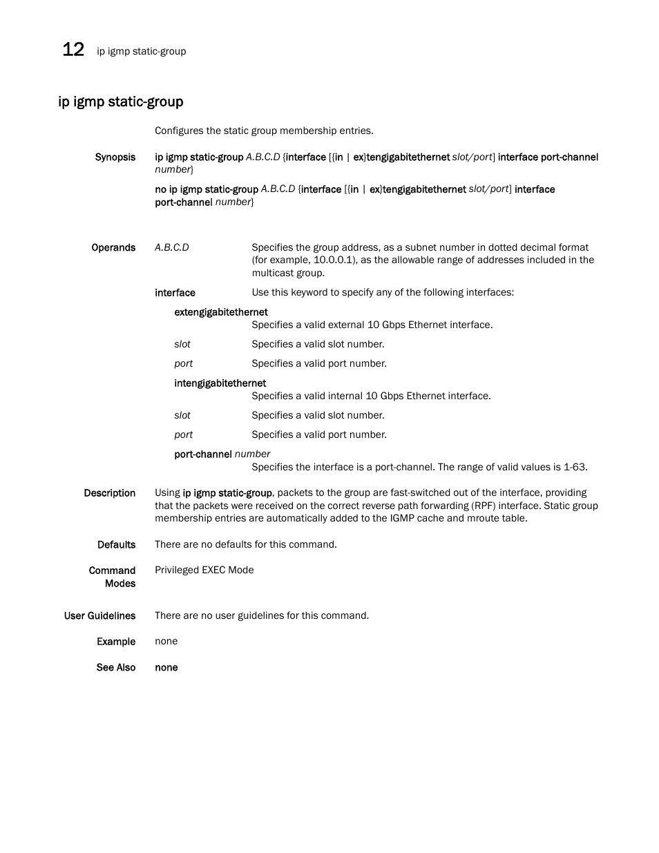 Ip igmp static-group | Dell POWEREDGE M1000E User Manual | Page 228 / 302