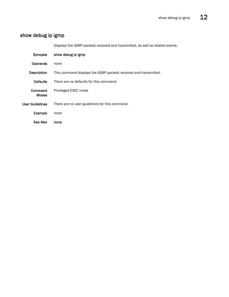 Show debug ip igmp | Dell POWEREDGE M1000E User Manual | Page 229 / 302