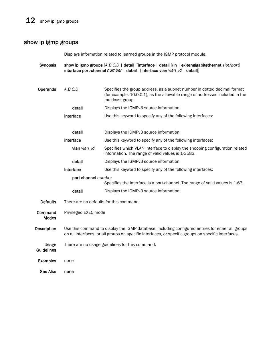 Show ip igmp groups | Dell POWEREDGE M1000E User Manual | Page 230 / 302