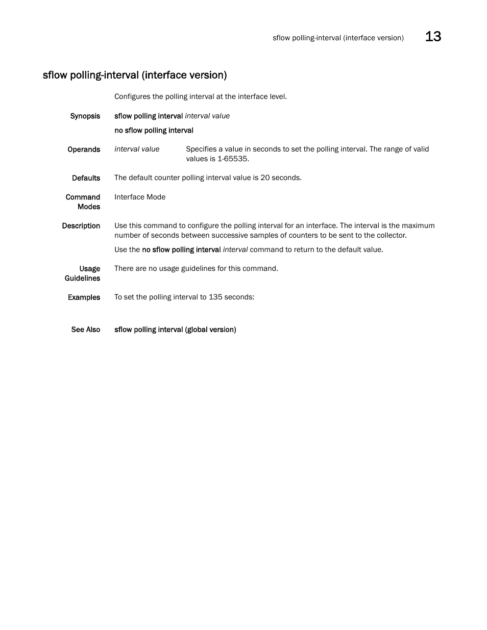 Sflow polling-interval (interface version) | Dell POWEREDGE M1000E User Manual | Page 237 / 302