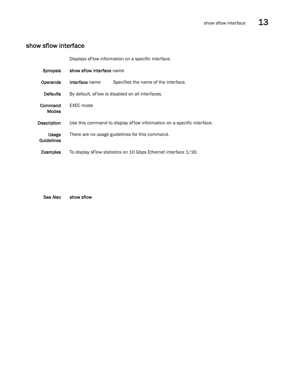 Show sflow interface | Dell POWEREDGE M1000E User Manual | Page 241 / 302
