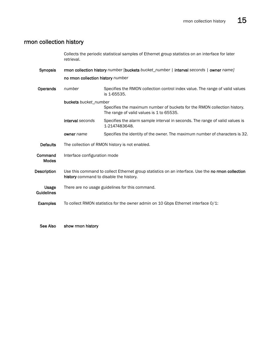 Rmon collection history | Dell POWEREDGE M1000E User Manual | Page 249 / 302