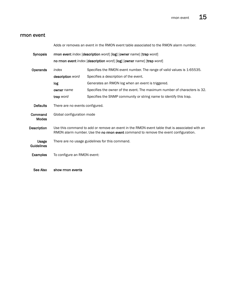 Rmon event | Dell POWEREDGE M1000E User Manual | Page 251 / 302