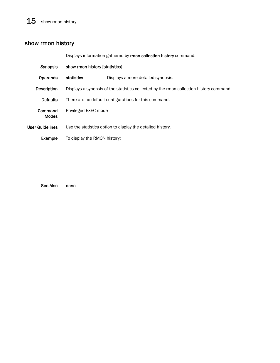 Show rmon history | Dell POWEREDGE M1000E User Manual | Page 254 / 302
