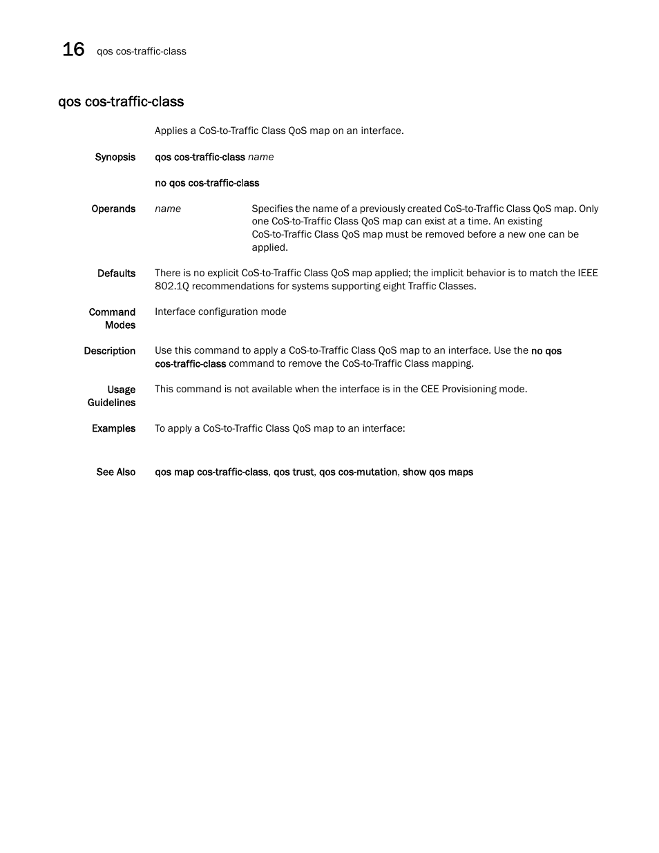 Qos cos-traffic-class | Dell POWEREDGE M1000E User Manual | Page 262 / 302