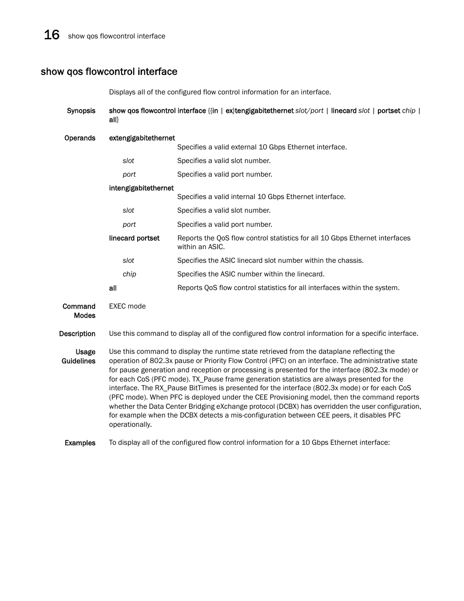 Show qos flowcontrol interface | Dell POWEREDGE M1000E User Manual | Page 274 / 302