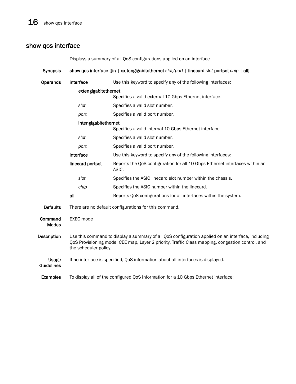Show qos interface | Dell POWEREDGE M1000E User Manual | Page 276 / 302