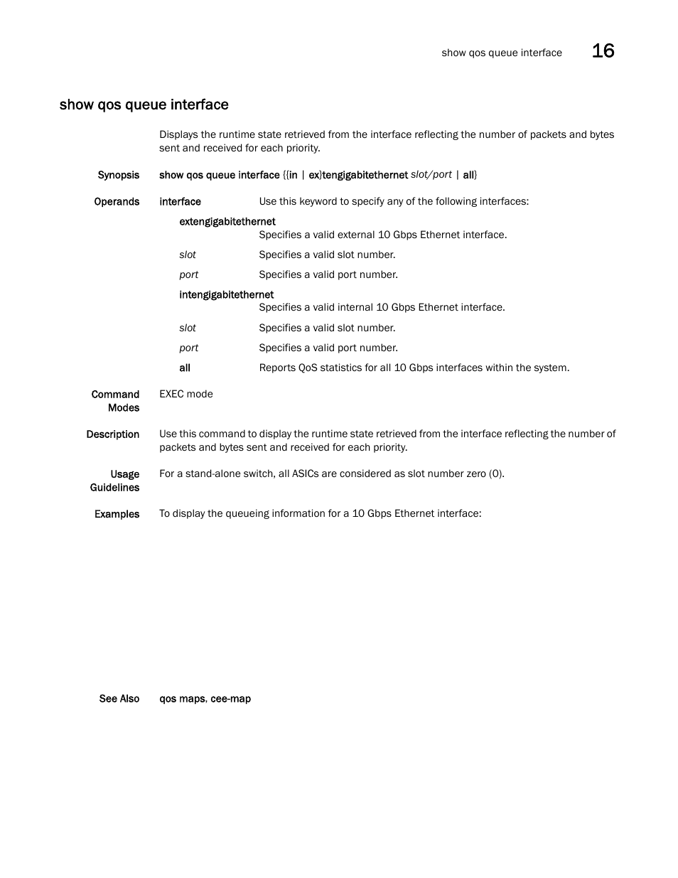 Show qos queue interface | Dell POWEREDGE M1000E User Manual | Page 279 / 302