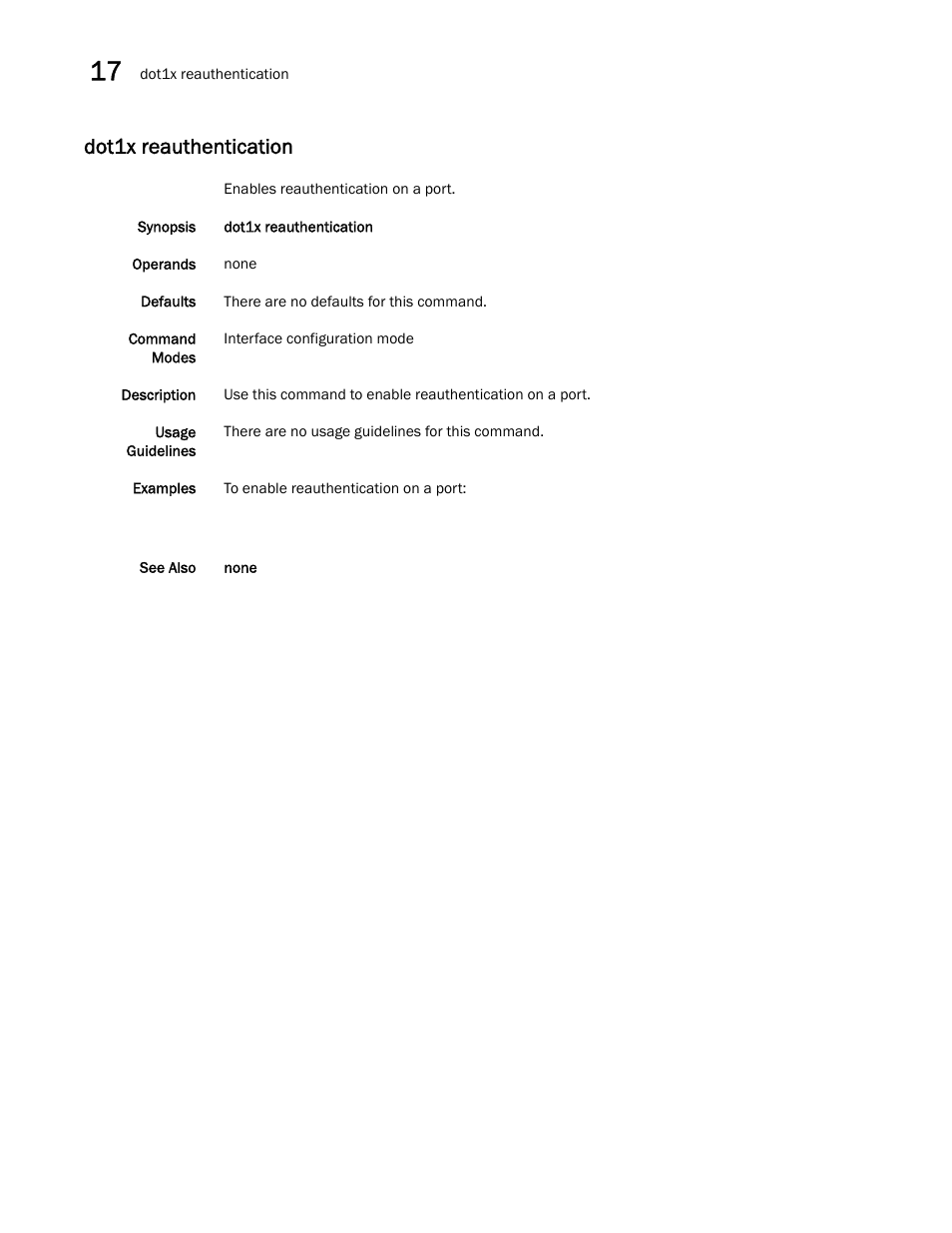 Dot1x reauthentication | Dell POWEREDGE M1000E User Manual | Page 290 / 302