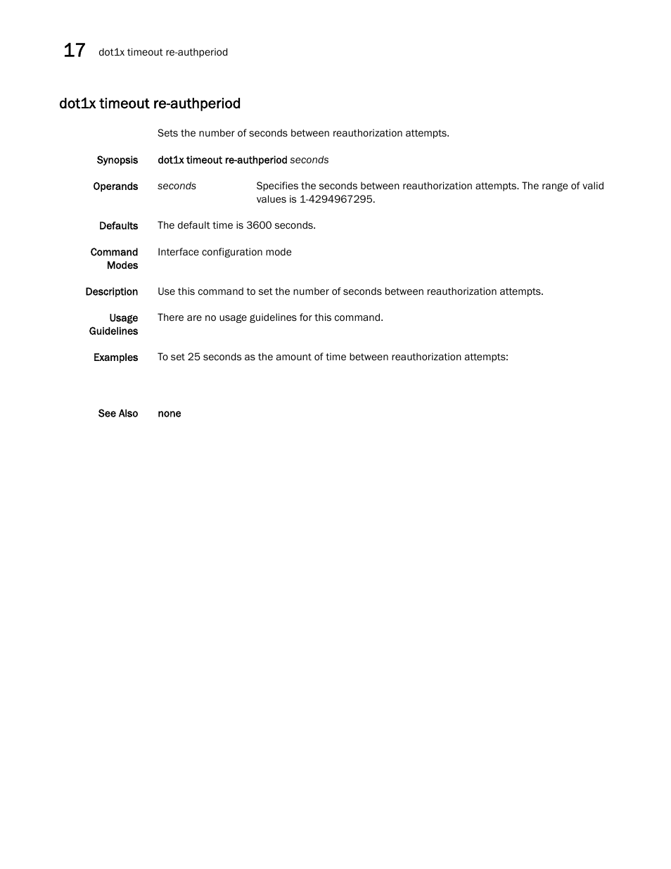 Dot1x timeout re-authperiod | Dell POWEREDGE M1000E User Manual | Page 292 / 302