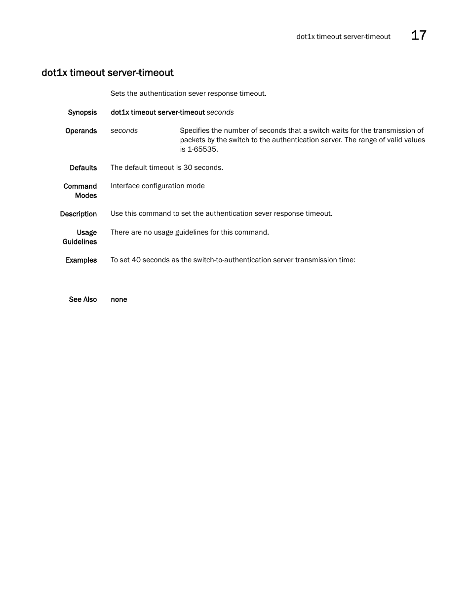 Dot1x timeout server-timeout | Dell POWEREDGE M1000E User Manual | Page 293 / 302