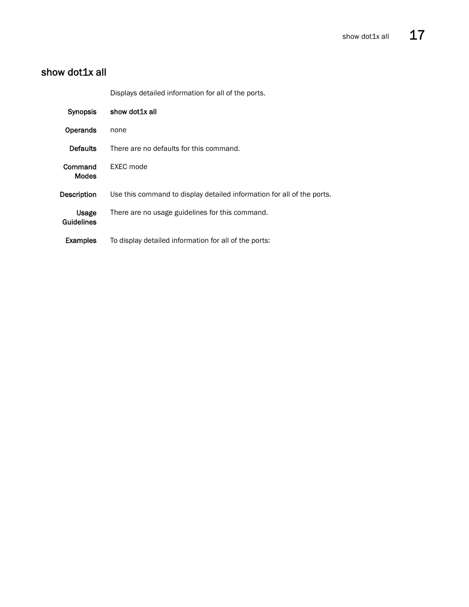 Show dot1x all | Dell POWEREDGE M1000E User Manual | Page 297 / 302