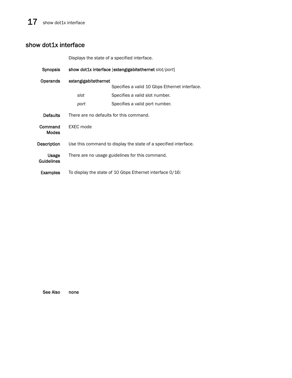 Show dot1x interface | Dell POWEREDGE M1000E User Manual | Page 300 / 302