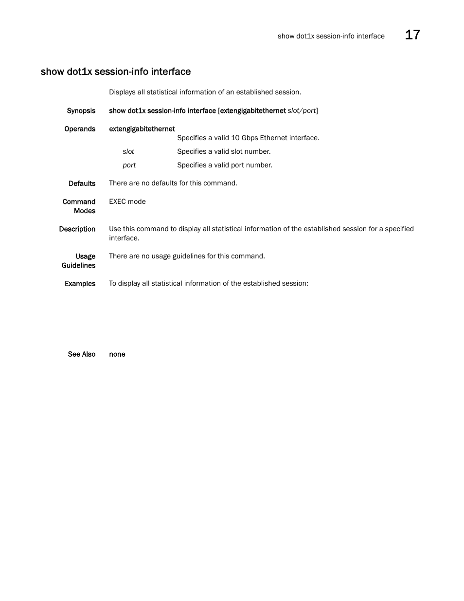 Show dot1x session-info interface | Dell POWEREDGE M1000E User Manual | Page 301 / 302