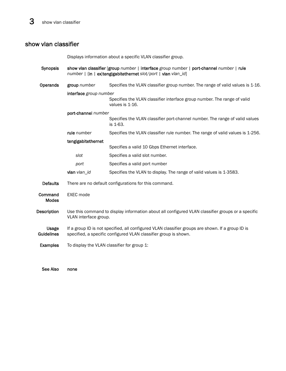 Show vlan classifier | Dell POWEREDGE M1000E User Manual | Page 66 / 302