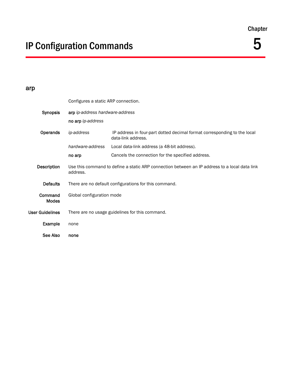 Ip configuration commands, Chapter 5, Chapter 5, “ip configuration commands | Chapter | Dell POWEREDGE M1000E User Manual | Page 91 / 302