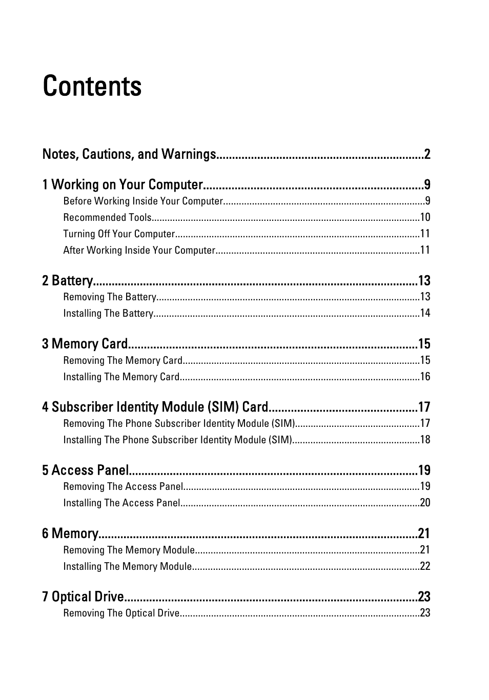 Dell Vostro 3555 (Mid 2011) User Manual | Page 3 / 116